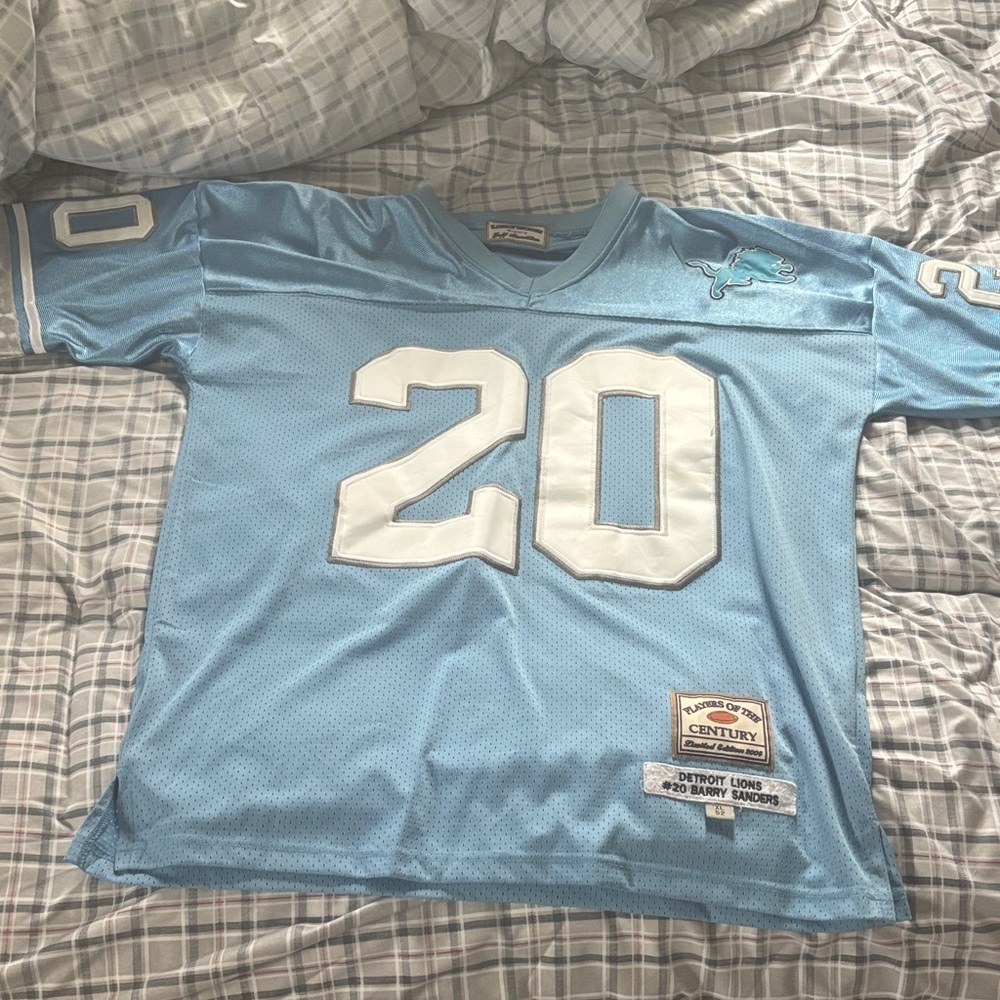 Blue Detroit Lions Jersey Barry Sanders